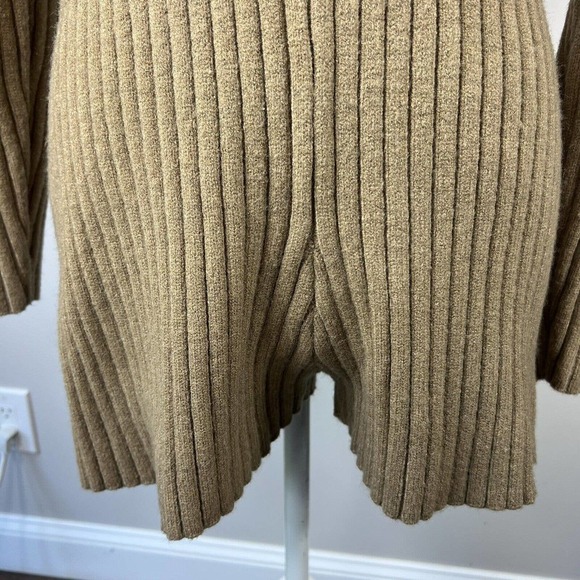 Zara Tan Chunky Knit Romper Jumpsuit Playsuit Size M Ribbed Knit - Picture 7 of 14